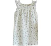 Chemises De Nuit pour Femmes Douce Robe De Nuit Femmes Double Gaze Coton Ridé Été sans Manches Frais Intérieur Coton Vêtements De Nuit, White 2, M