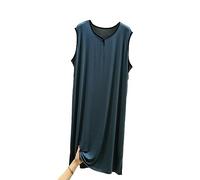 Chemises de Nuit sans Manches pour Hommes, Pyjamas modaux Classiques pour Hommes Chemise de Nuit Ultra Douce Robe de Nuit Ample L-3XL,Dark Green,XXL
