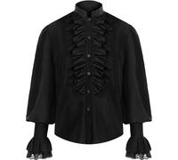 Chemises de Pirate à col Jabot pour Hommes Chemise à Volants de la Renaissance médiévale Hauts victoriens Steampunk pour Homme
