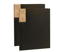 Chemises de présentation A4, Classeur à pochettes 20 compartiments, lot de 2, multicolore(Black)