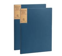 Chemises de présentation A4, Classeur à pochettes 20 compartiments, lot de 2, multicolore(Blue)