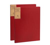 Chemises de présentation A4, Classeur à pochettes 20 compartiments, lot de 2, multicolore(Red)