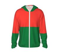 Chemises de soleil pour homme et femme UPF 50 / Drapeau de Madagascar - Protection solaire légère - Veste de sport d'extérieur, Noir/blanc, M