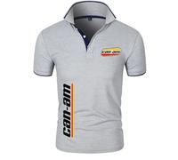 Chemises De Sport Décontractées C.a.n-a.m, Golf Po.lo Confortable Respirable, Tee Shirt Tees De Fitness Football Jogging, raccord(Light Grey,XXL)