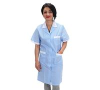 Chemises de Travail Femme Entreprises de Nettoyage Travailleur Ménage Serveuse AI Plans, Petits carreaux bleus, M