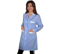 Chemises de travail pour femmes, manches longues,Entreprises de nettoyage,Travailleurs,Ménage,Serveuse aux étages Colf, Cadre bleu clair, X-Large