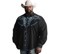 Chemises décontractées à col revers pour hommes Chemises à manches longues boutonnées à motif graphique de cow-boy aztèque de l'Ouest Tops grande taille à boutons Chemises de rue pour l'extérieur