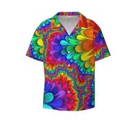Chemises décontractées à manches courtes pour hommes de couleur vive, chemises d'été de plage, chemises imprimées pour hommes, chemises de fête, noir, Taille M