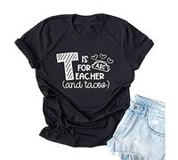 Chemises d'enseignement pour femmes, T-shirts graphiques décontractés à manches courtes avec inscription amusante pour enseignantes, noir, Taille XL