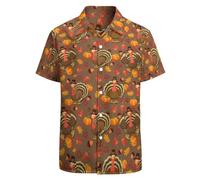 Chemises des années 80 pour homme - Chemise hawaïenne vintage d'Halloween - Chemise de fête disco amusante - Chemise décontractée boutonnée, Blanc - Turquie, Taille 5XL