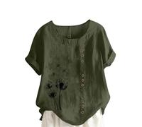 Chemises d'été à manches courtes brodées, haut en lin et coton léger, chemisier ample à manches 3/4 pour femme, col bateau pour femme, détails ethniques sur les manches et le cou, look rétro moderne