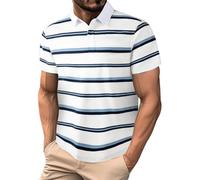 Chemises d'été à rayures pour hommes, t-shirts à manches courtes avec poche, t-shirts basiques classiques, tendance, col rond, hauts 2025, Z31-Chemises rayées blanches pour homme, XXL