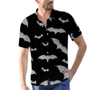 Chemises d'Halloween pour homme Jack O'Lantern, chemise imprimée citrouille, T-shirts boutonnés à manches courtes, Chemises d'Halloween Black2 pour homme, 5XL