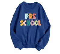 Chemises d'hiver pour enseignantes d'automne 2026 pour femmes, chemise de premier jour d'école, tenue de rentrée scolaire, vacances, anniversaire de mariage, hauts graphiques, bleu, L