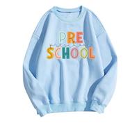Chemises d'hiver pour enseignantes d'automne 2026 pour femmes, chemise de premier jour d'école, tenue de rentrée scolaire, vacances, anniversaire de mariage, hauts graphiques, bleu clair, XXL