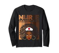 Chemises d'infirmière afro Administrator pour femmes noires africaines Manche Longue