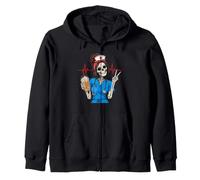 Chemises d'infirmière drôles Halloween Squelette Amateur de café Sweat à Capuche