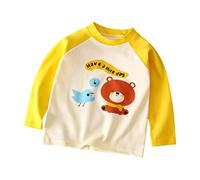 Chemises dinosaures pour enfants garçons tout-petits bébés animaux mignons imprimé pelleteuse maillot de corps rayé à manches longues col rond en coton haut automne hiver thermique chaud basique