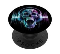 Chemises DJ pour Hommes Musique crâne PopSockets PopGrip Adhésif