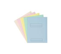 Chemises dossier 2 rabats Fast 24 x 32 cm 5 couleurs pastel assorties- Paquet de 50 -