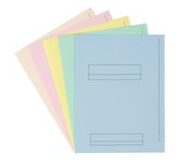 Chemises dossier 2 rabats Oxford 24 x 32 cm 5 couleurs pastel assorties- Paquet de 50