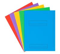 Chemises dossier 2 rabats Oxford 24 x 32 cm 5 couleurs vives assorties - Paquet de 50