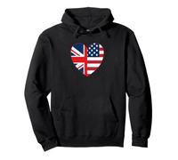 Chemises du 4 Juillet, Drapeaux Anglo-américains, cœur, Royaume-Uni, États-Unis Sweat à Capuche