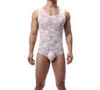 Chemises en maille transparente pour homme - Manches longues - Maille transparente - Sous-vêtements sexy - Maillot de corps - Body string - Dos nu - Combinaison respirante - Justaucorps léotard,