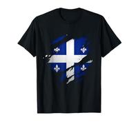 Chemises fières du Québecian | Drapeau du Québec déchiré T-Shirt