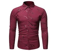 Chemises habillées imprimées pour hommes à manches longues coupe régulière fleuri soie se sentir intelligent abordable et confortable facile à repasser idéal pour les mariages et les soirées chemise