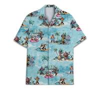 Chemises hawaïennes amusantes pour hommes chemises de plage de palmier chemises de vacances tropicales O3, Bigfoot rétro, Taille L