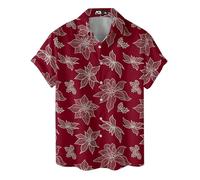 Chemises hawaïennes amusantes pour hommes chemises de plage de palmier chemises de vacances tropicales H2, Noël 2, Taille 4XL