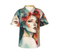 Chemises hawaïennes boutonnées pour homme - Chemises décontractées abstraites pour femme - Chemises d'été pour la plage - Chemises florales pour vacances, noir, L-4XL