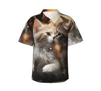 Chemises hawaïennes boutonnées pour homme - Chemises décontractées pour l'été - Chemises de plage - Chemises florales pour vacances, noir, XXL-4XL