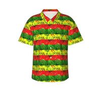 Chemises hawaïennes Classiques à imprimé Reggae pour Hommes, Style Plage Tropicale, décontractées, boutonnées et à Manches Courtes