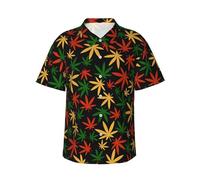 Chemises hawaïennes Classiques à imprimé Reggae pour Hommes, Style Plage Tropicale, décontractées, boutonnées et à Manches Courtes