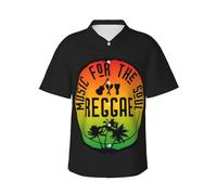 Chemises hawaïennes Classiques à imprimé Reggae pour Hommes, Style Plage Tropicale, décontractées, boutonnées et à Manches Courtes