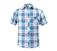 Chemises Hawaiennes Homme,Chemise à Carreaux à Manches Courtes pour Hommes Nouvelle 2025 été décontractée Fine à Manches mi-Longues Revers Mode hawaïenne t-Shirt