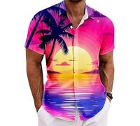 Chemises Hawaiennes Homme,Chemises décontractées Coupe ajustée imprimé parfaites pour Usage Quotidien légère Tendance pour été faciles d'entretien idéal pour être associées à Un Pantalon décontracté