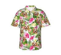 Chemises Hawaïennes Personnalisées avec Visage, Chemise à Manches Courtes Personnalisée pour la Plage et L'été - Télécharger Une Image, Visage d'animal de Compagnie, Visage d'amant S-3XL