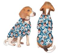 Chemises hawaïennes personnalisées pour chien, visage personnalisé, photo amusante, maille respirante en polyester pour animaux de compagnie, vêtements d'été légers pour chiens de petite et moyenne