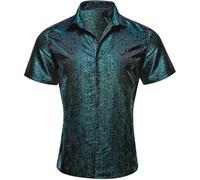 Chemises hawaïennes pour homme originales à manches courtes, chemise tropicale boutonnée, chemise de plage d'été, chemise camp homme, Vert armée., L