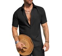 Chemises hawaïennes pour Hommes Casual Tropical Beach Chemise à Manches Courtes Fête de Vacances d'été (FR/ES, Alpha/Lettres, TG, Taille Normale, Taille Normale, #12)