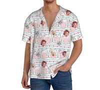 Chemises Hawaïennes Pour Hommes Personnalisées Pack Chats Qui Tombent Amoureux 4 Estivale À Manches Courtes Avec Photo De Votre Animal Compagnie, De Votre Bébé Ou Sur La Plage Cuba