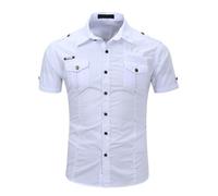 Chemises Homme, Chemise Cargo à Manches Courtes pour Hommes VêTement ExtéRieur Durable Adapté pour L’Europe Et Les ÉTats Version Ergonomique PrêTà pour Homme