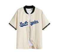 Chemises Hommes - New Men's Loose Baseball Collar Button Front Shirt Plus Size Fashion Casual Shirt Jacket T-Shirts Pas Cher Marque