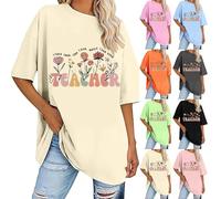 Chemises imprimées pour femmes, chemises d'enseignantes pour femmes, t-shirt amusant avec lettres imprimées, t-shirts pour femmes, t-shirts à col rond, chemisiers à manches courtes, t-shirts d'été