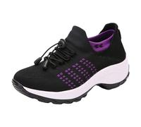 Chemises Infirmière à Manches Longues Grande Taille pour Les Femmes Chaussettes à Bord Léger à la Mode Chaussures Femmes Chaussures Légères Casual Chaussures Femme Sandales Élastique, aubergine, 41 EU