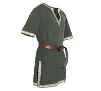 Chemises médiévales vintage, tunique gothique pour homme avec ceinture, robe de chevalier, costume steampunk pour Halloween, chemise à manches longues avec col en V de style Renaissance, blouse à pull
