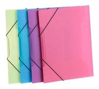 General Office – 4 chemises plastiques à rabats et élastiques – 4 coloris